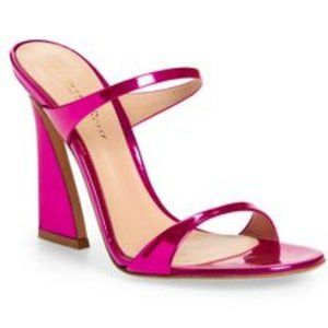 NWOT GIANVITO ROSSI Aura Metallic Calfskin Dual-Band Sandals